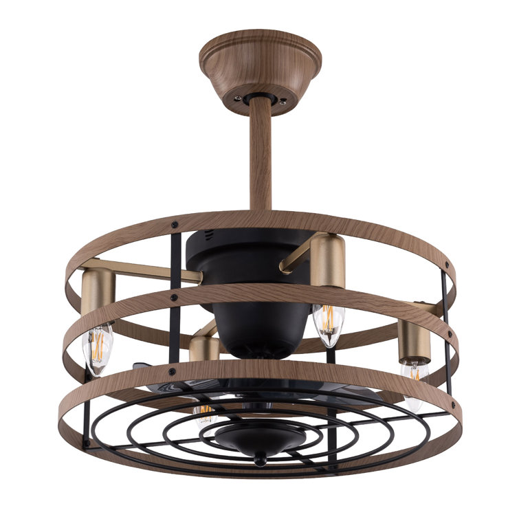 18" Wood Vintage Ceiling Fan Lamp