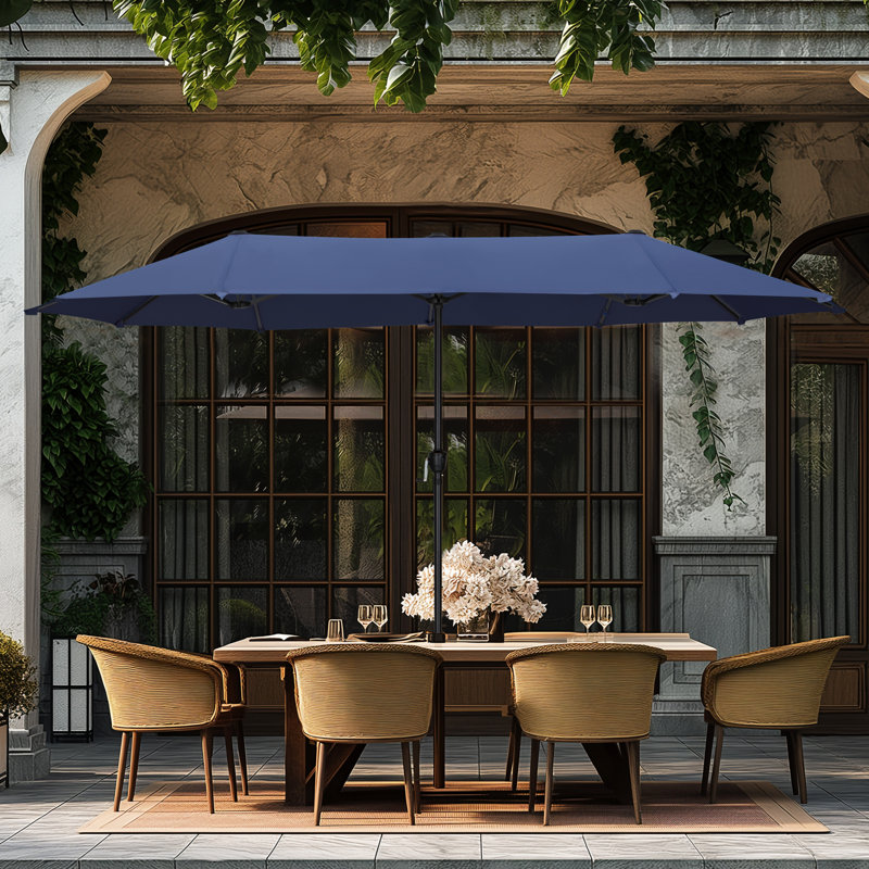 12 ft patio umbrella with solar lights Open-Box Round Solar LED Patio Umbrella main image 1