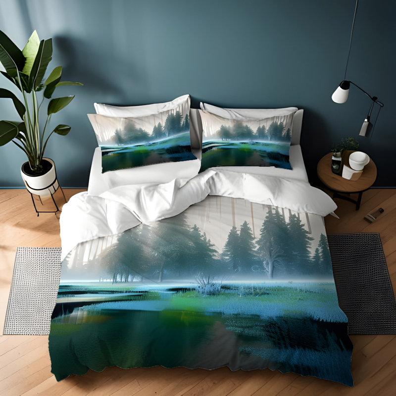 Polyester Abstract Duvet Cover, King Duvet Cover + 2 King Shams