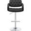 Élégant tabouret de bar noir pour un espace de salle à manger contemporain réglable avec un tissu anti-taches