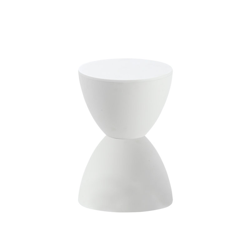 Tabouret d'appoint en plastique Burgess, Blanc