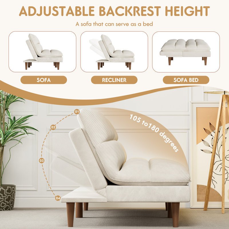 Futon Sofa Bed, Beige