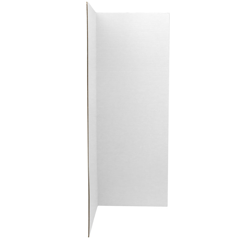 3 ft. Short White Cardboard Folding Screen with 3 Panels