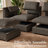 Plush Wide Corduroy Couch Modular Sectional Sofa Bed With Detachable Cushions-1408234282