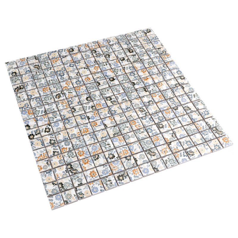 Spring Flower 12" x 12" Porcelain Mosaic Floor and Wall Tile
