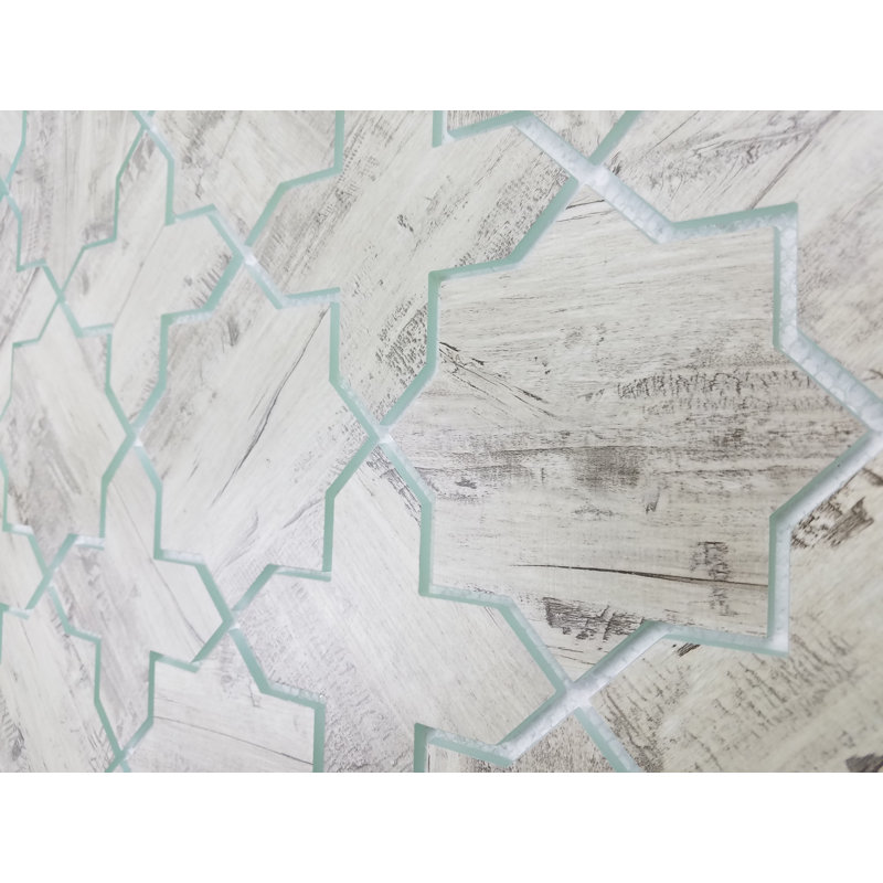 French Country Style 6" x 6" Glass Novelty Mosaic Wall & Floor Tile, Birchwood Gray Matte