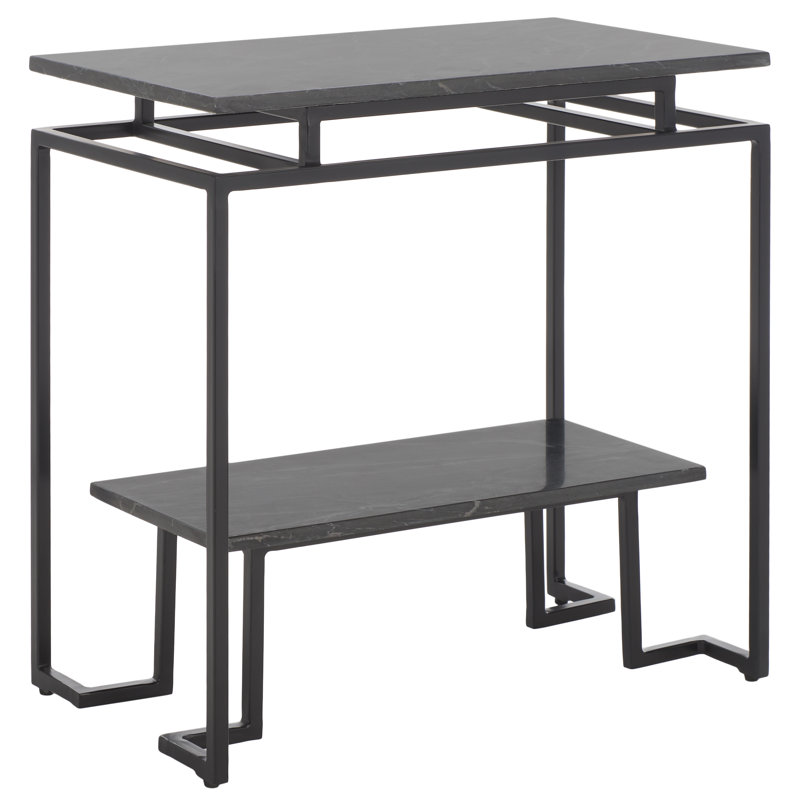 Attley Marble Top End Table, Marquine Black