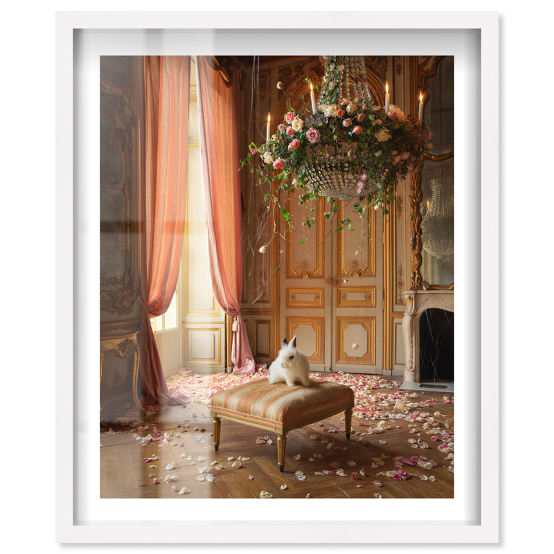 Décoration murale chambre Fluffy Bunny I Shadowbox Print par Notoriart, cadre blanc, 20 x 24, H 25 po x l 21 po, White Frame