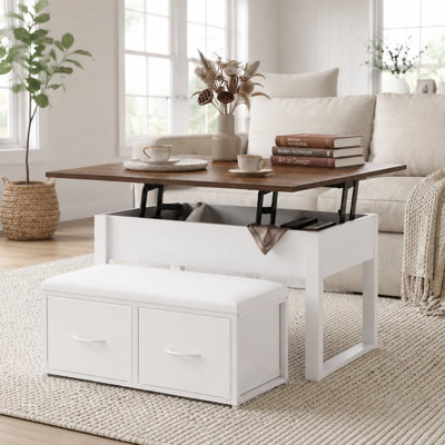 Lorenzo 31.5'' Lift Top Coffee Table With Storage Bench