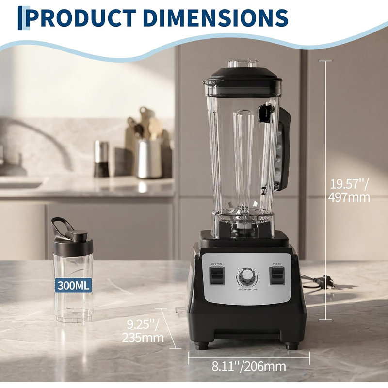 68oz Commercial Blender, Knob Control, 9 Speed Adjust