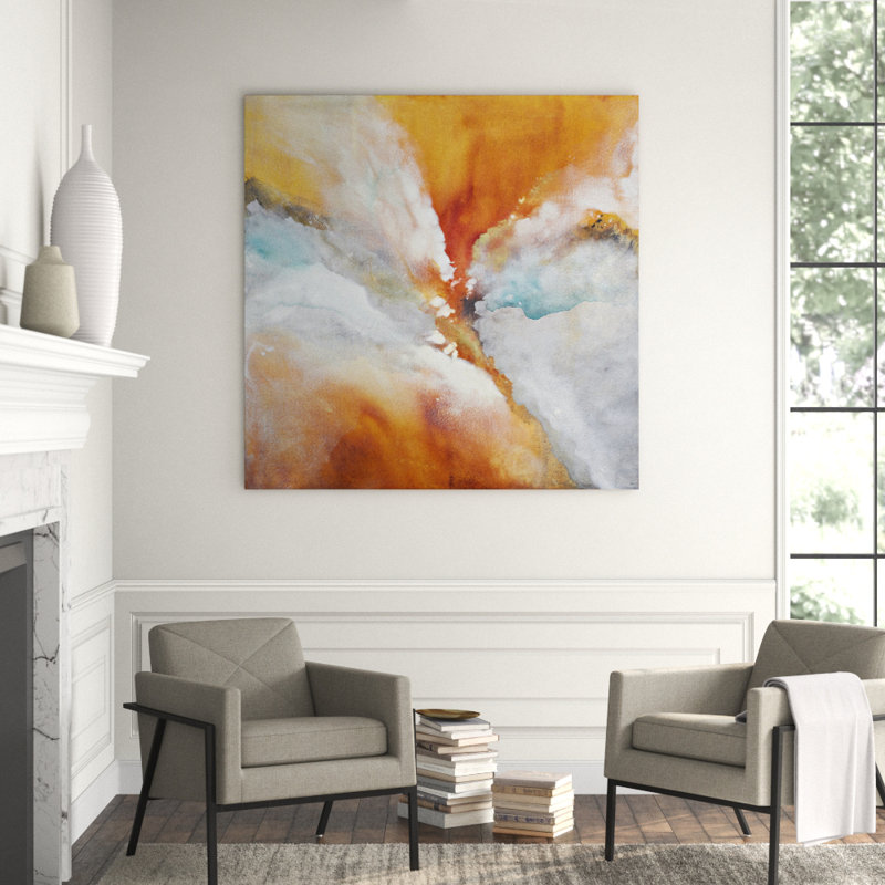 Titian Flux Painting by Jennifer Hollack Raboin, Stretched Canvas, 50" H x 50" W x 2" D