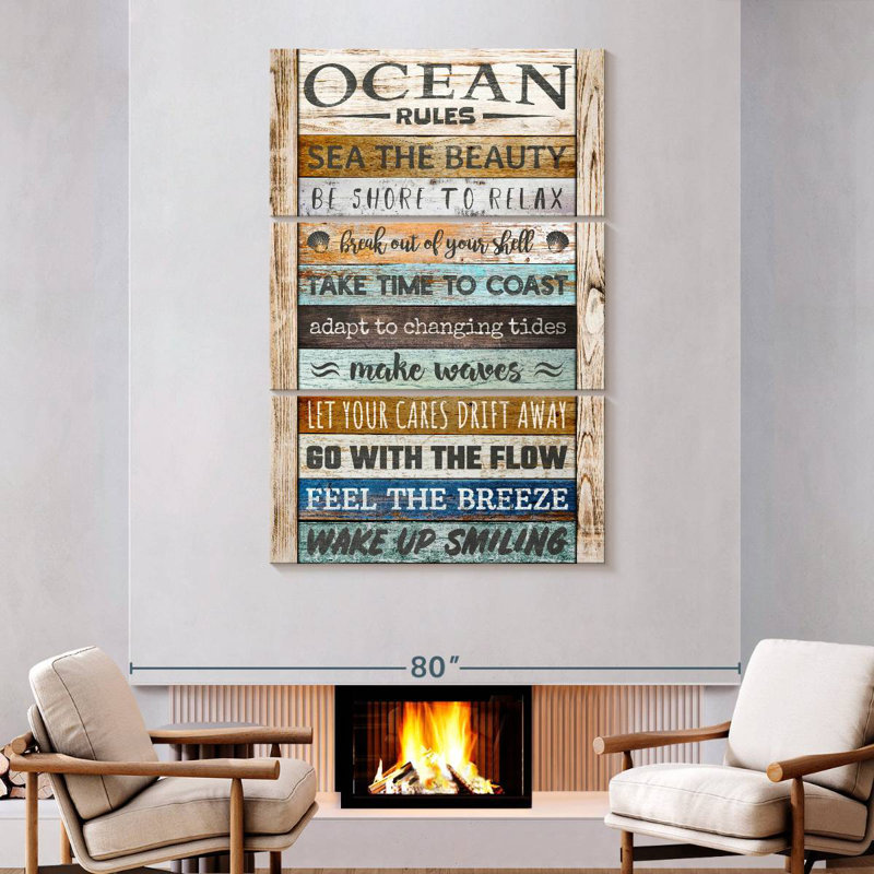 Kema Ocean Rules Typography, 74" H x 48" W