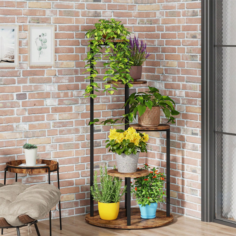 Support pour plante d'art à huit couches, combinaison de plaques rondes et carrées, convenant au salon et au balcon