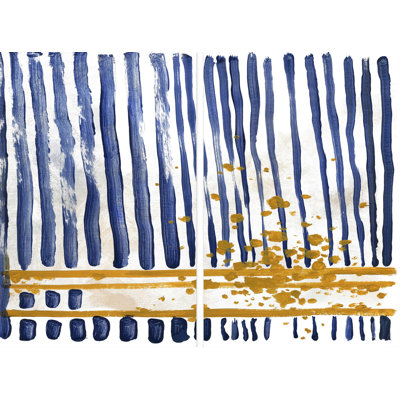 " Blue Lines " by Marmont Hill 2 - Pieces Painting Print