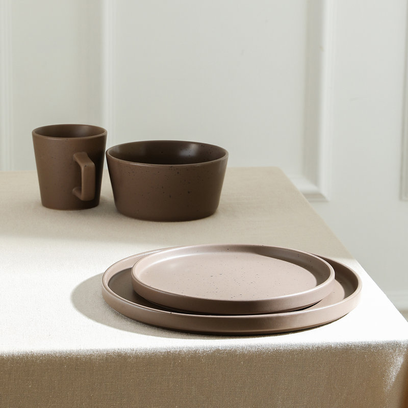Celina Dinnerware Set, Brown, 16
