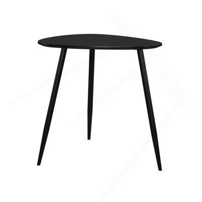 End Table, Triangular Solid Wood Black