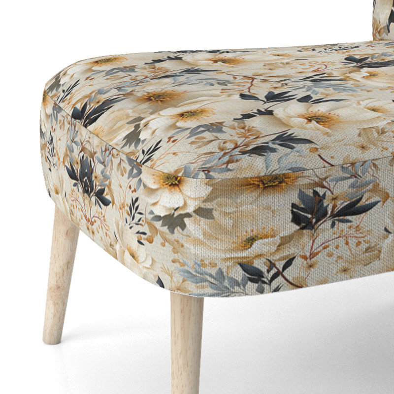 Chaise d'appoint rembourrée Autumn Boho Chic Poppy Blooms II