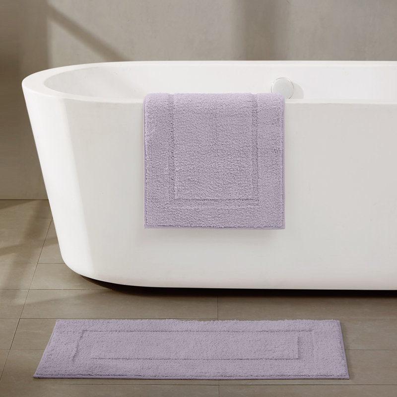 Brooklyn Loom Super Soft Bath Rug, Lavender, 17x24 and 20x34 Pack