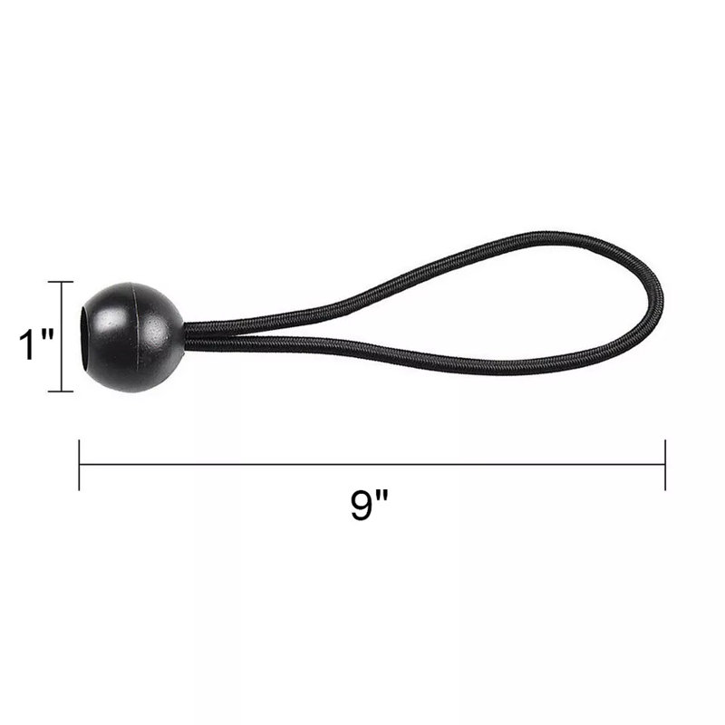 25 pièces de 9 po pour courroies noires avec cordes élastiques