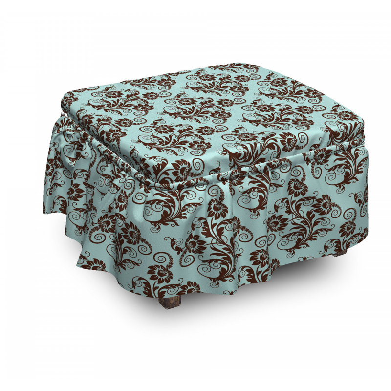 Housse pour repose-pieds damassé