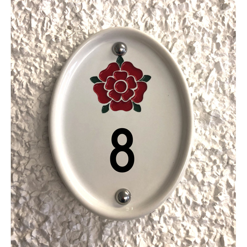 Grovebury 16.5cm H Ceramic House Number, 8