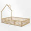 Lit plateforme double en bois avec garde-corps-114222880