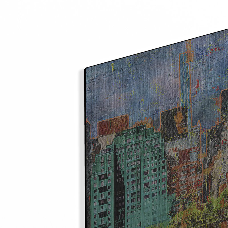 Art mural en métal luxueux «Upper East Side Morning» par Porter Hastings, 24 po x 12 po, H 12 po x l 24 po
