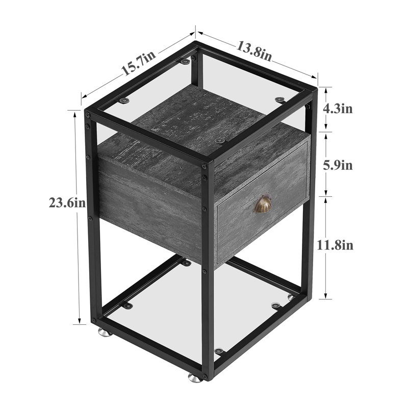 Ensemble de tables de bout Audrinah, Gris anthracite
