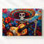 "Wall of Day of the Dead Celebration", toile murale squelette avec guitare-2066665200