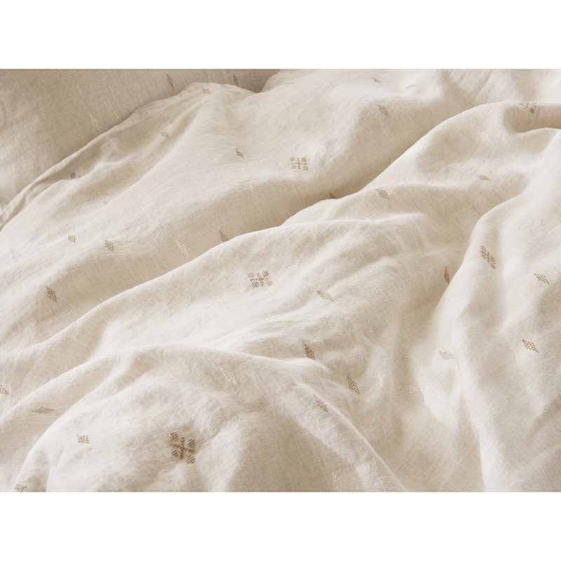 Cambria Linen Duvet Cover, Queen Duvet Cover, Natural Chambray