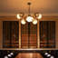 Lustre géométrique noir mat 9 lumières avec globes de verre bicolores à hauteur réglable de 17 po à 72 po, style branche pour îlot de cuisine de salle à manger