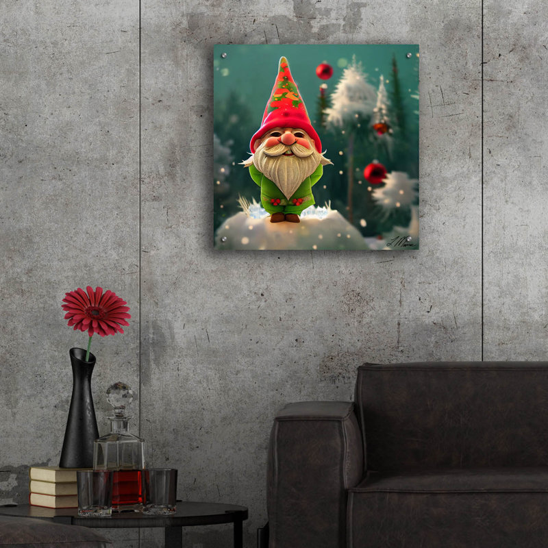 «Happy Christmas Gnome» par Tanya Mavric, H 24 po x l 24 po x P 0,2 po