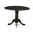 3 Piece Dining Table Set Consists of a Round Kitchen Table with Dropleaf and 2 Polyester Fabric Upholstered Parson Chairs, 42x42 Inch, Black-91898357-126401041-126400262