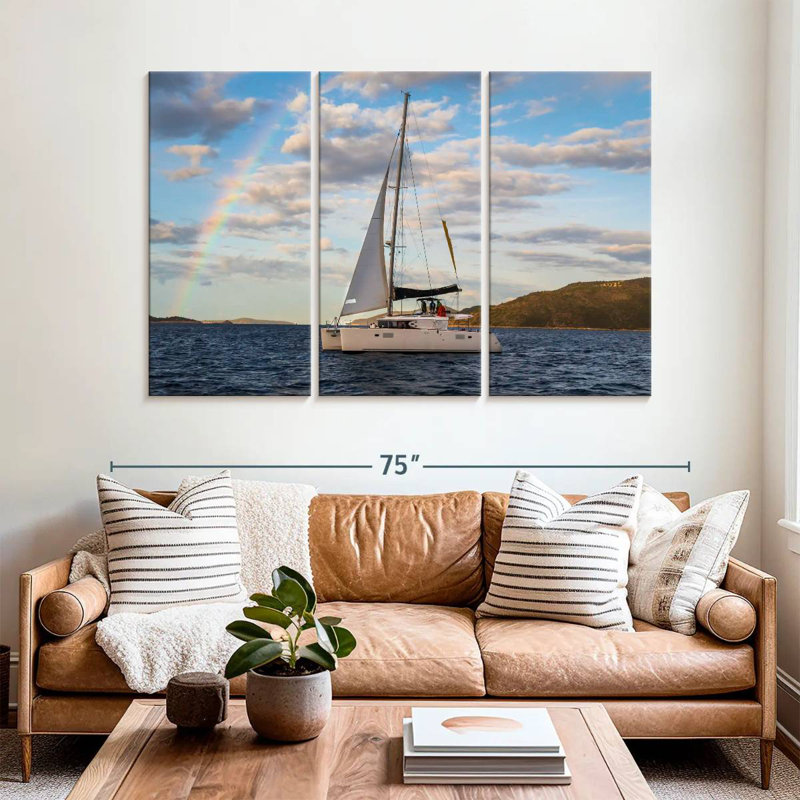Mehar Rainbow Over Catamaran, 42" H x 65" W