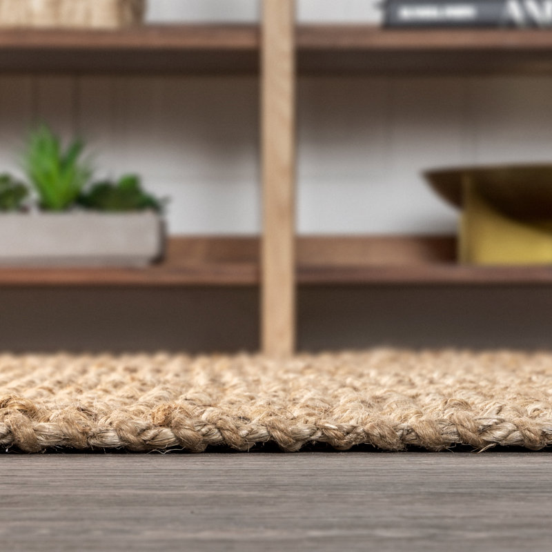 Tapis naturel en jute tissé à la main Pata, Rectangle de 5 pi x 8 pi