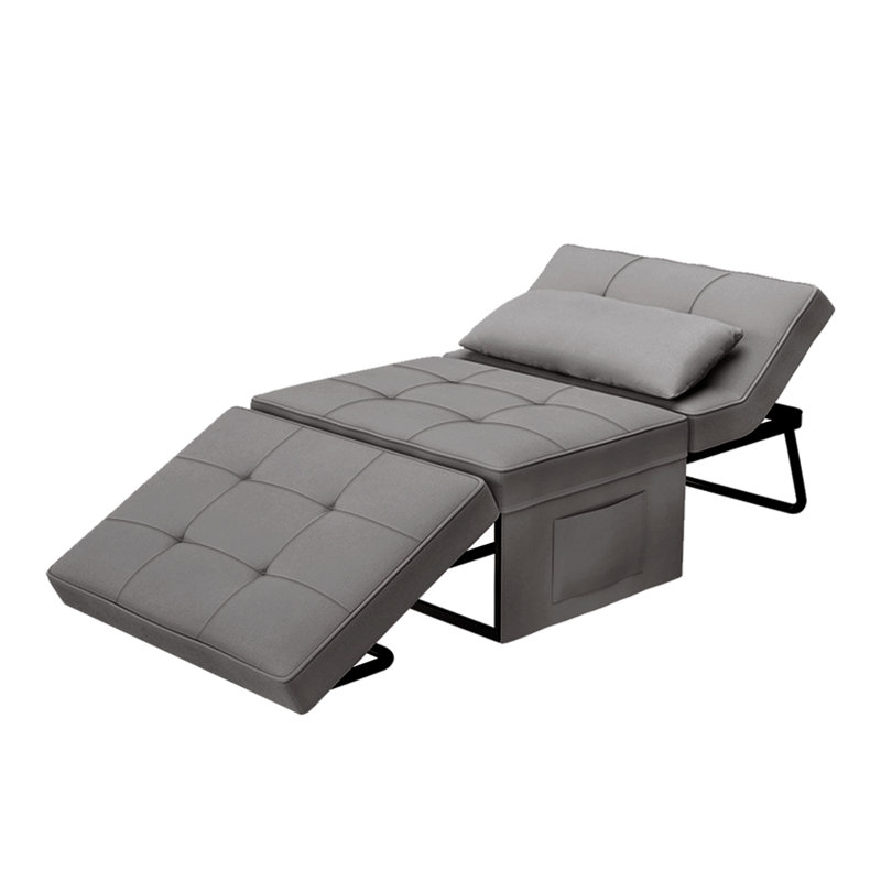 Fauteuil d'appoint convertible 35,8 po Camberly, 100 % lin gris foncé