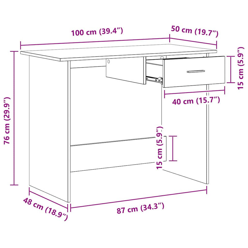 Desk Computer Desk Home Office Desk Workstation Table Engineered Wood, White