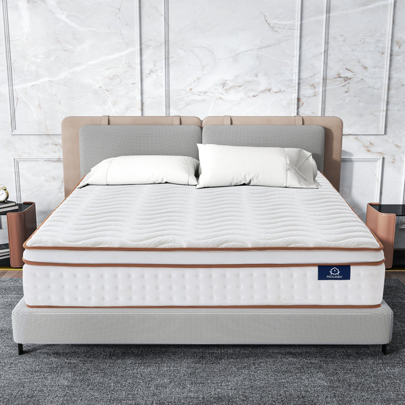 Matelas hybride Focalsweet avec plateau Euro pour adultes et enfants, 10", Très grand lit