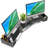 Dual Monitor Stand, Laptop Stand With Storage Accessories Slots, Length And Angle Adjustable, Ergonomic Viewing Height
