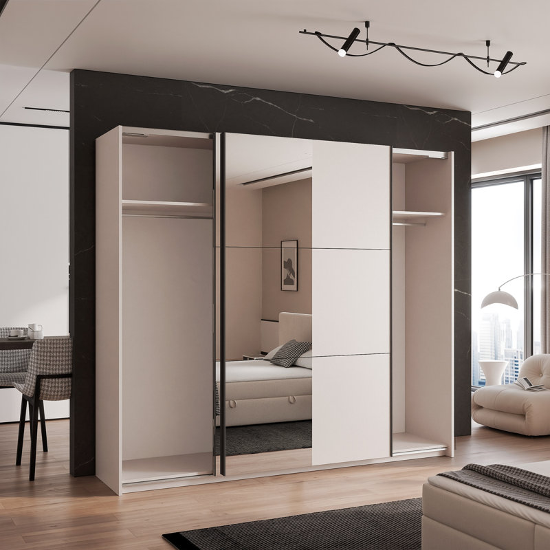 TORVIN 2 Door Wardrobe, Cashmere, With Mirror