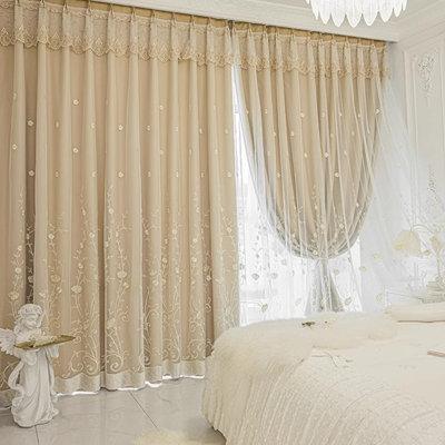 Rideaux à double couche convenant aux salons, chambres à coucher, balcons, etc., 1 panneau