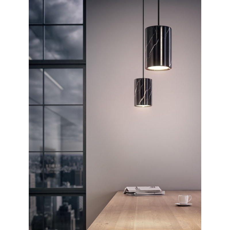 Solid 3 - Light LED Pendant, Nero Marquina