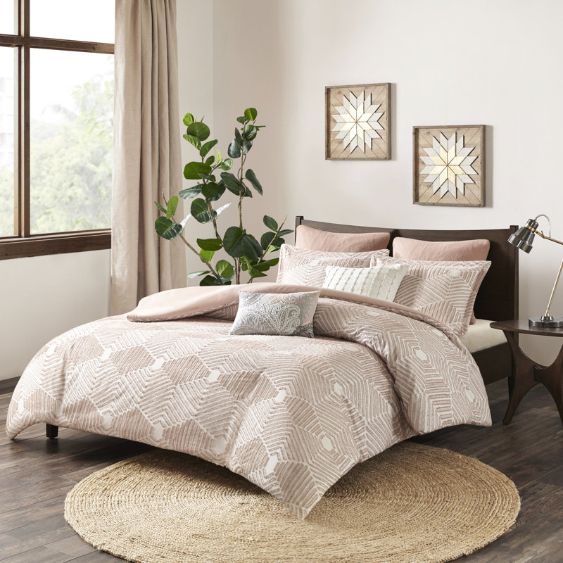 Housse de couette en coton Blush King / King, Housse de couette très grand + 2 pièces supplém