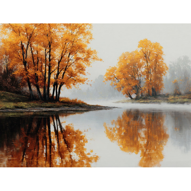 Misty Grove Reflection Wrapped Canvas Wall Art