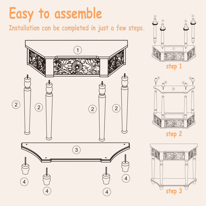 Console de style Mid-Century avec 1 tiroir et assemblage minimal requis pour le salon, Vert