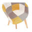Ensemble de 2 chaises de salle à manger Modern Patchwork: chaises élégantes à haut dossier-869941365