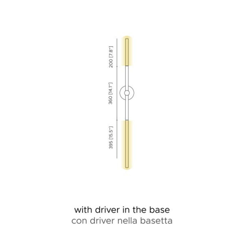 Bianca Linear Wall Lamp, Matt Black Silk Lacquered, 37.4" H x 4.7" W x 4.3" D