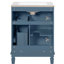 Meuble-lavabo de 24 po avec lavabo, petite 2 tiroirs et tablette réglable, style français, rails-131141405