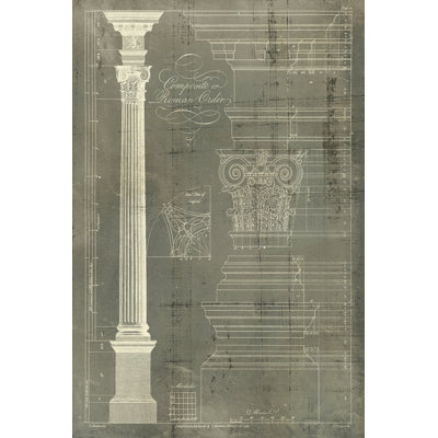 Column Blueprint I by Thomas Sheraton - Wrapped Canvas Print