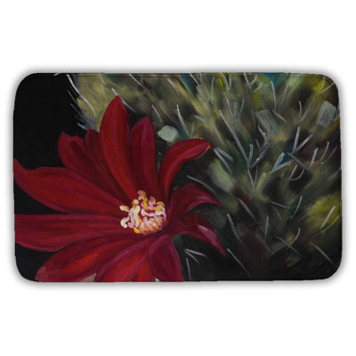 Echinopsis red cactus flower Bath Mat with Non-Slip Backing - Quick Dry Memory Foam Bathroom Rug - Absorbent - Modern Plush Spa-Style - Machine Washable